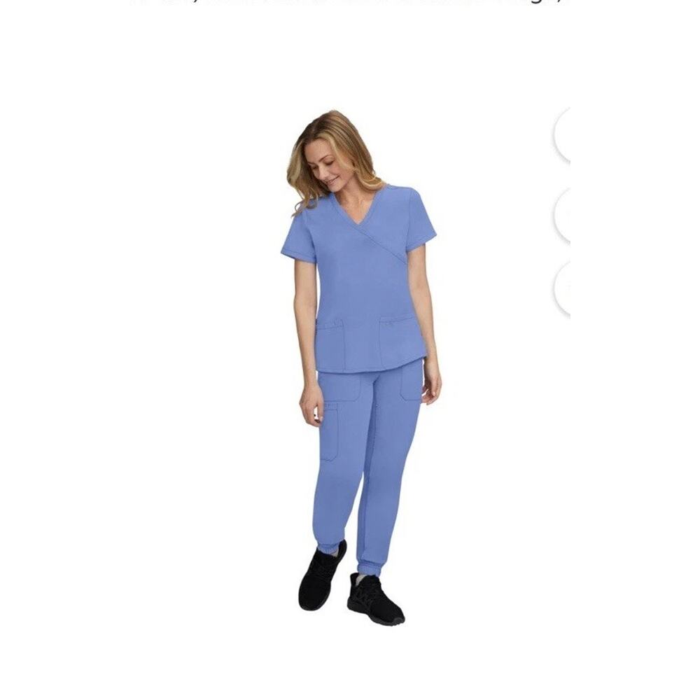 New STAT Medical Wear Scrub Set - Blue (ceil) 2X - Brand New